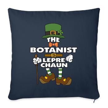 Le lutin botaniste Saint-Patrick - Housse de coussin décorative 45 x 45 cm - bleu marine - Devant