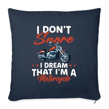 Je Ne Ronfle Pas Je Rêve Que Je Suis Une Moto - Housse de coussin décorative 45 x 45 cm - bleu marine - Devant