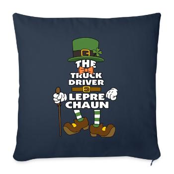 Le chauffeur de camion Leprechaun St Patrick’s Day - Housse de coussin décorative 45 x 45 cm - bleu marine - Devant