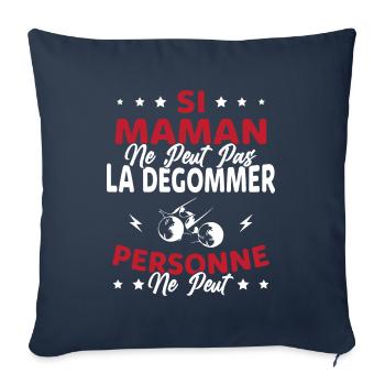 Si Maman Ne Peut Pas La Dégommer, Pétanque Maman - Housse de coussin décorative 45 x 45 cm - bleu marine - Devant