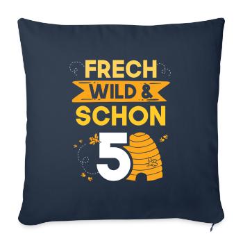 5 Jahre Geburtstag Junge Mädchen Imker Biene - Sofakissenbezug 45 x 45 cm - Navy - Vorne