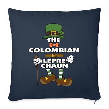 Le lutin colombien Saint-Patrick - Housse de coussin décorative 45 x 45 cm - bleu marine - Devant
