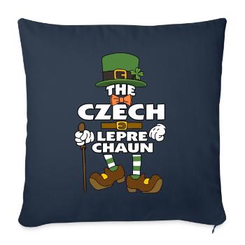 Le lutin tchèque Saint-Patrick - Housse de coussin décorative 45 x 45 cm - bleu marine - Devant