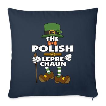 Le lutin polonais Saint-Patrick - Housse de coussin décorative 45 x 45 cm - bleu marine - Devant