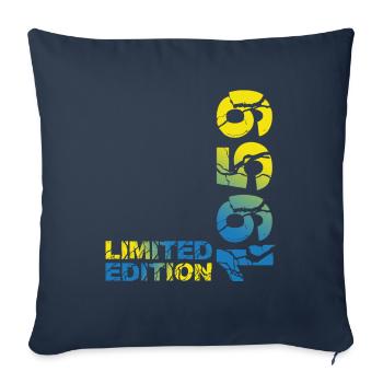 1959 édition limitée anniversaire cadeau femme mari - Housse de coussin décorative 45 x 45 cm - bleu marine - Devant