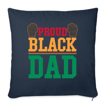 Père Africain Afrique Roi Afro Pride - Housse de coussin décorative 45 x 45 cm - bleu marine - Devant