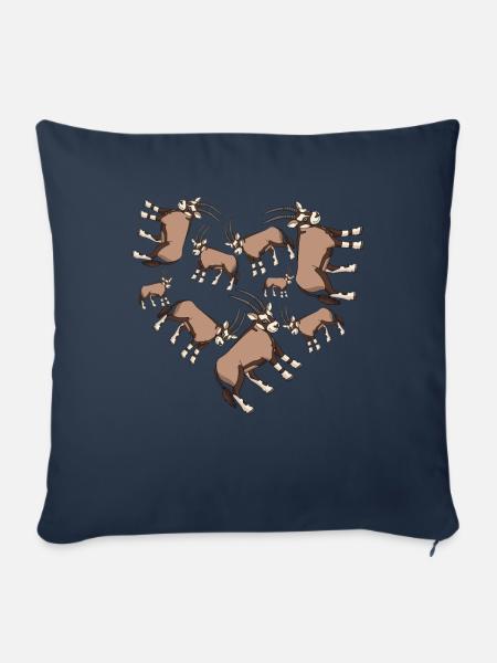 Herz Spießbock Steinbock - Sofakissenbezug 45 x 45 cm - Navy