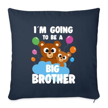 Annonce de bébé I’m Gonna Be A Big Brother - Housse de coussin décorative 45 x 45 cm - bleu marine - Devant