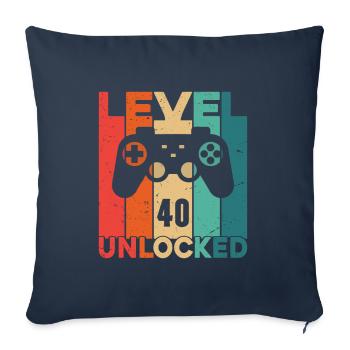 Level 40 Unlocked - Sofa pillowcase 17,3'' x 17,3'' (45 x 45 cm) - navy - Front