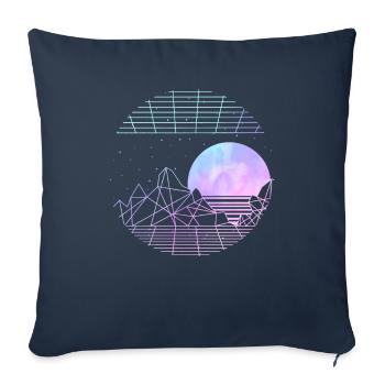 Pastel Goth Moon Esthétique Vaporwave - Housse de coussin décorative 45 x 45 cm - bleu marine - Devant