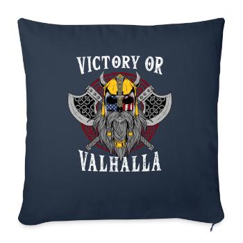 Victory Or Valhalla I Nordic Viking Odin - Sofa pillowcase 17,3'' x 17,3'' (45 x 45 cm) - navy - Front