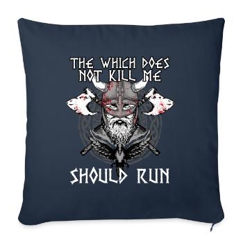 CE QUI NE ME TUE PAS DEVRAIT COURIR - Housse de coussin décorative 45 x 45 cm - bleu marine - Devant