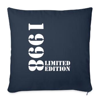 1998 édition limitée cadeau d’anniversaire femme mari - Housse de coussin décorative 45 x 45 cm - bleu marine - Devant