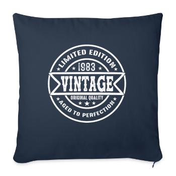 1983 Vintage Original 1983 Cadeau D'anniversaire - Housse de coussin décorative 45 x 45 cm - bleu marine - Devant