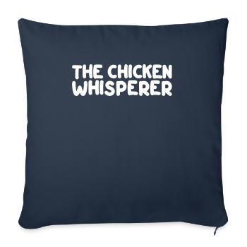 Le chuchoteur de poulet I Poulets drôle - Housse de coussin décorative 45 x 45 cm - bleu marine - Devant