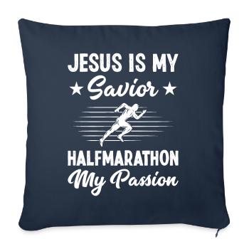 Jesus is my savior Halfmarathon Half Marathon - Sofakissenbezug 45 x 45 cm - Navy - Vorne