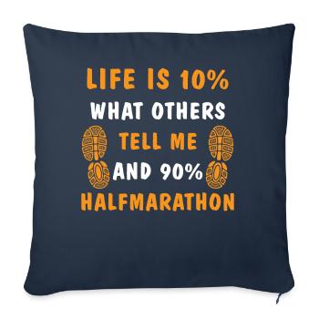 Tell me and 90% halfmarathon - Sofakissenbezug 45 x 45 cm - Navy - Vorne