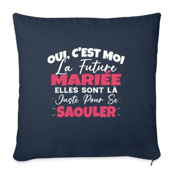 Future Mariée Idée Originale EVJF - Housse de coussin décorative 45 x 45 cm - bleu marine - Devant