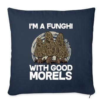 Je suis un Funghi avec de bonnes morilles I recherche de champignons - Housse de coussin décorative 45 x 45 cm - bleu marine - Devant