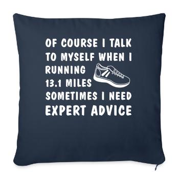 Of coursetalk to myself whenrunning 13.1 miles - Sofakissenbezug 45 x 45 cm - Navy - Vorne