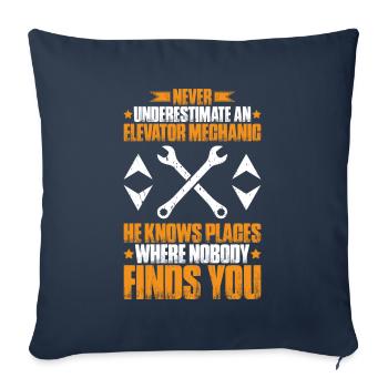 Elevator Fitter Elevator Mechanic Elevator Mechanic - Sofa pillowcase 17,3'' x 17,3'' (45 x 45 cm) - navy - Front