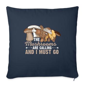 Les champignons m’appellent et je dois y aller I Morel - Housse de coussin décorative 45 x 45 cm - bleu marine - Devant
