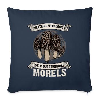 Amateur Mycologist With Questionable Morels - Sofa pillowcase 17,3'' x 17,3'' (45 x 45 cm) - navy - Front