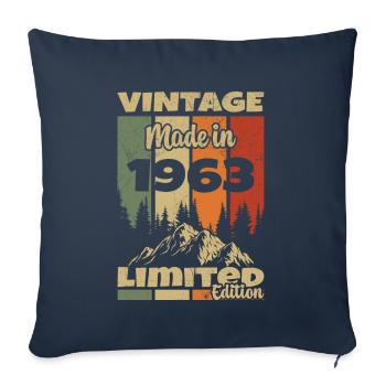 1963 Vintage 1963 Birthday Gift - Sofa pillowcase 17,3'' x 17,3'' (45 x 45 cm) - navy - Front