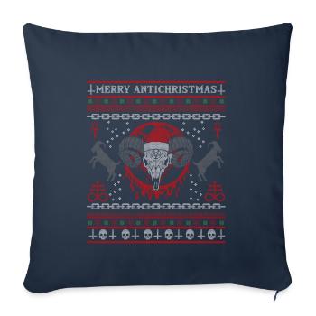 Merry Antichristmas I Baphomet Death Metal - Sofa pillowcase 17,3'' x 17,3'' (45 x 45 cm) - navy - Front