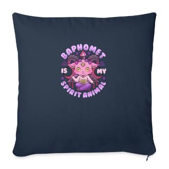 Baphomet est mon animal spirituel I Occulte satanique - Housse de coussin décorative 45 x 45 cm - bleu marine - Devant