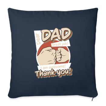 Meilleur papa, fête des pères et anniversaire - Housse de coussin décorative 45 x 45 cm - bleu marine - Devant