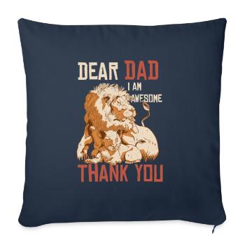 Meilleur papa, fête des pères et anniversaire - Housse de coussin décorative 45 x 45 cm - bleu marine - Devant