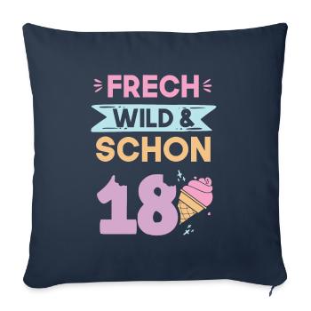 18 Jahre Geburtstag Eis essen - Sofakissenbezug 45 x 45 cm - Navy - Vorne