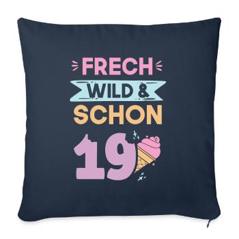 19 Jahre Geburtstag Eis essen - Sofakissenbezug 45 x 45 cm - Navy - Vorne