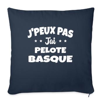 je peux pas j'ai Pelote basque - Housse de coussin décorative 45 x 45 cm - bleu marine - Devant