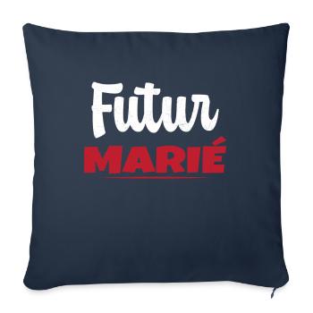 Homme Futur Marié Cadeau Humour EVG - Housse de coussin décorative 45 x 45 cm - bleu marine - Devant
