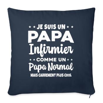 Homme Papa Infirmier Cool Humour Cadeau - Housse de coussin décorative 45 x 45 cm - bleu marine - Devant
