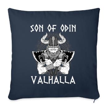 Fils d’Odin Valhalla I Mythologie Viking - Housse de coussin décorative 45 x 45 cm - bleu marine - Devant