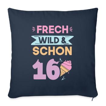 16 Jahre Geburtstag Eis essen - Sofakissenbezug 45 x 45 cm - Navy - Vorne