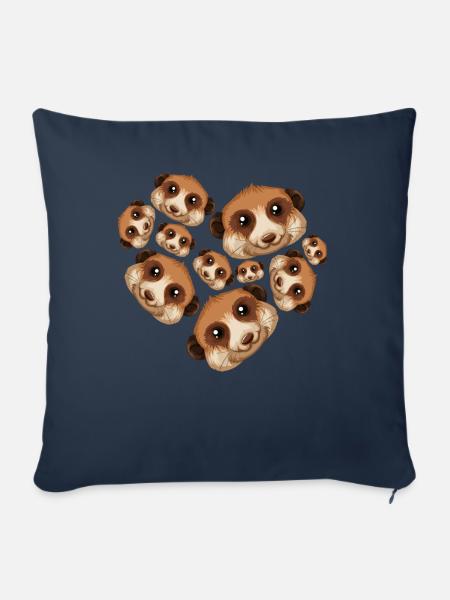 Herz Erdmännchen - Sofakissenbezug 45 x 45 cm - Navy