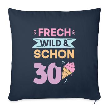 Geschenk 30 Jahre Geburtstag Eis essen - Sofakissenbezug 45 x 45 cm - Navy - Vorne