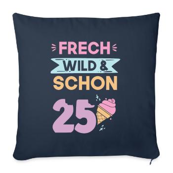 Geschenk 25 Jahre Geburtstag Eis essen - Sofakissenbezug 45 x 45 cm - Navy - Vorne