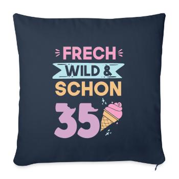 Geschenk 35 Jahre Geburtstag Eis essen - Sofakissenbezug 45 x 45 cm - Navy - Vorne