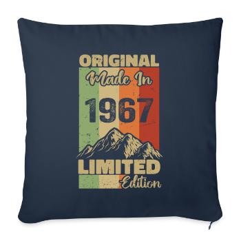 1967 Original - Fabriqué en 1967 - Edition Limitée - Housse de coussin décorative 45 x 45 cm - bleu marine - Devant