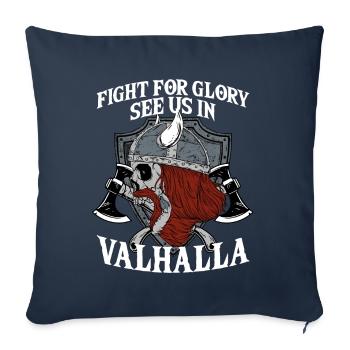 Battez-vous pour la gloire Voyez-nous dans la mythologie du Valhalla I - Housse de coussin décorative 45 x 45 cm - bleu marine - Devant