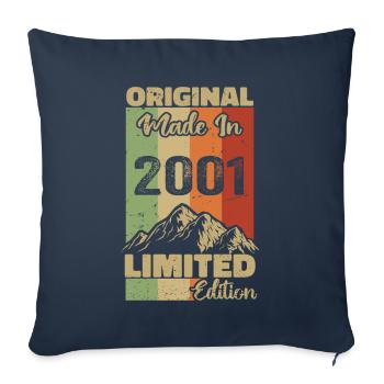 2001 Original - Fabriqué en 2001 - Edition Limitée - Housse de coussin décorative 45 x 45 cm - bleu marine - Devant