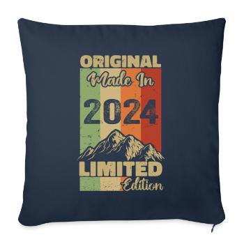 2024 Original - Fabriqué en 2024 - Edition Limitée - Housse de coussin décorative 45 x 45 cm - bleu marine - Devant