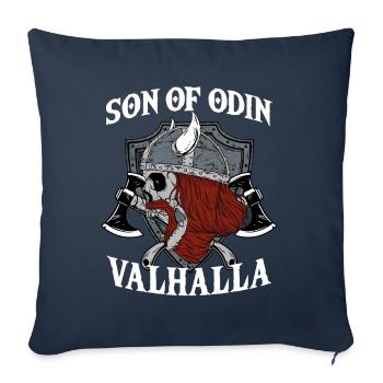 Fils d’Odin Valhalla I Mythologie Viking - Housse de coussin décorative 45 x 45 cm - bleu marine - Devant