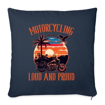 Motorcycling Loud And Proud - Sofakissenbezug 45 x 45 cm - Navy - Vorne