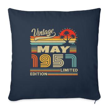 May 1957 Vintage Born in May 1957 Anniversary - Sofa pillowcase 17,3'' x 17,3'' (45 x 45 cm) - navy - Front